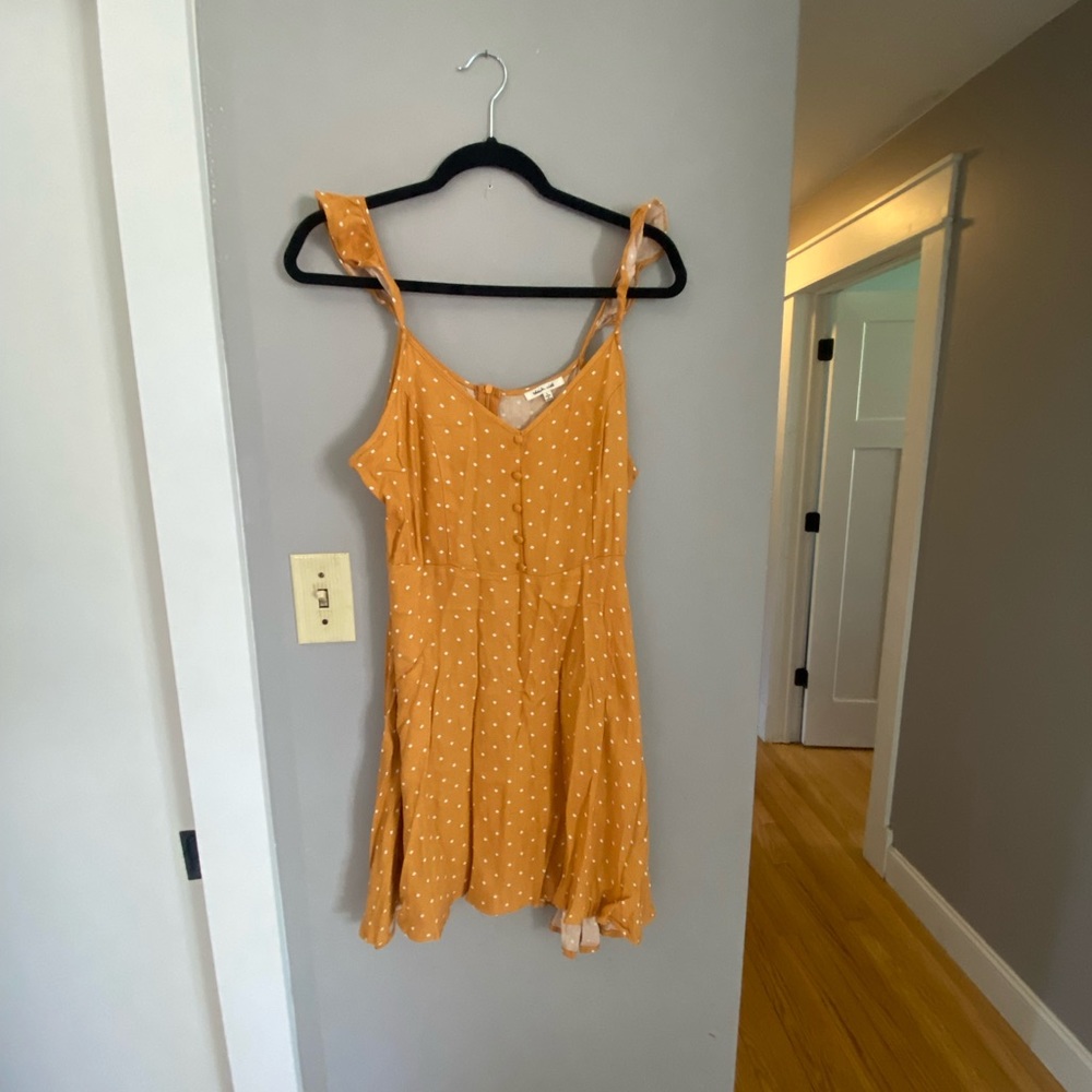 Yellow polka dot skater dress